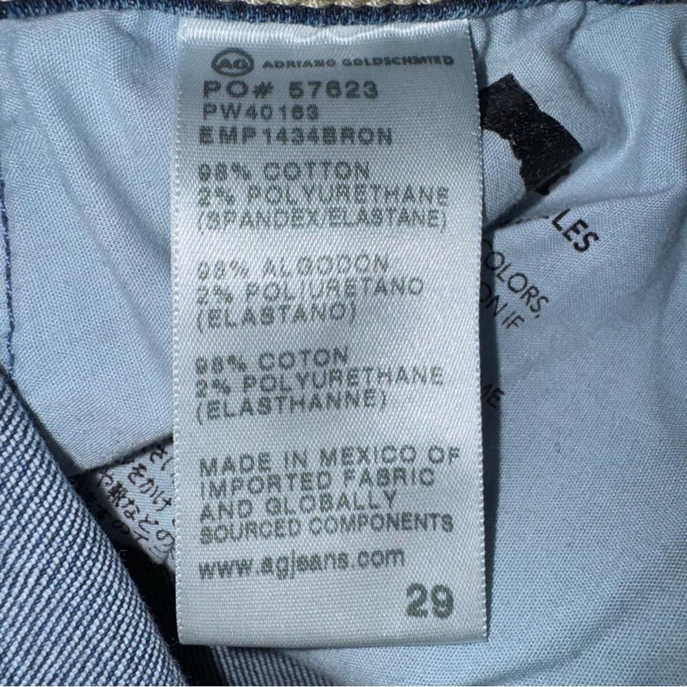 AG Prima Cigarette Leg Jeans 29x30 Mid Rise Slim Designer Denim - Picture 6 of 8